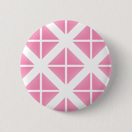 Pink Trendy Triangle Pattern Button (Vorderseite)