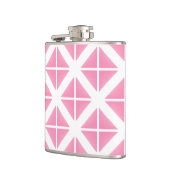 Pink Trendy Triangle Pattern Flachmann (Links)