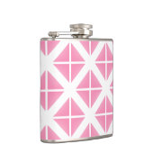 Pink Trendy Triangle Pattern Flachmann (Rechts)