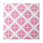 Pink Trendy Triangle Pattern Fliese (Vorderseite)