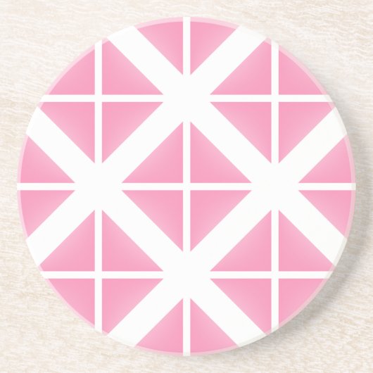 Pink Trendy Triangle Pattern Getränkeuntersetzer (Vorne)