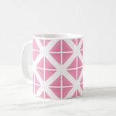 Pink Trendy Triangle Pattern Kaffeetasse (Vorderseite Links)