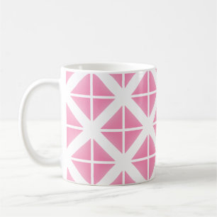 Pink Trendy Triangle Pattern Kaffeetasse