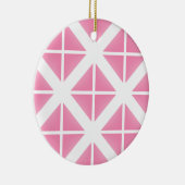 Pink Trendy Triangle Pattern Keramik Ornament (Rechts)