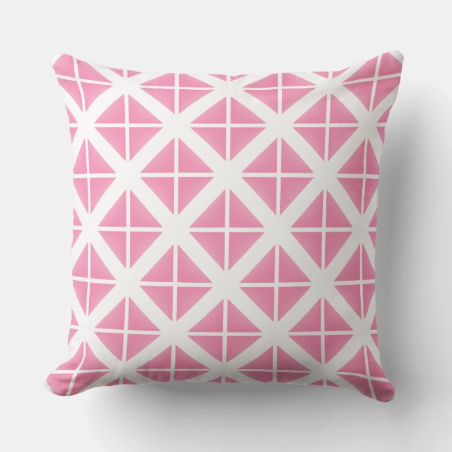 Pink Trendy Triangle Pattern Kissen (Vorderseite)