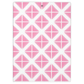Pink Trendy Triangle Pattern Klemmbrett (Rückseite)