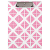 Pink Trendy Triangle Pattern Klemmbrett (Vorderseite)
