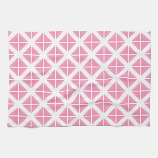 Pink Trendy Triangle Pattern Küchentuch (Horizontal)