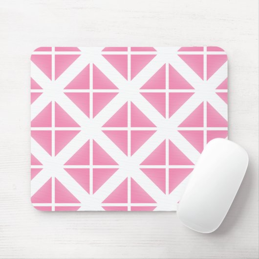 Pink Trendy Triangle Pattern Mousepad (Mit Mouse)