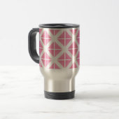 Pink Trendy Triangle Pattern Reisebecher (Vorderseite Links)