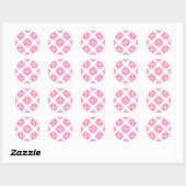 Pink Trendy Triangle Pattern Runder Aufkleber (Blatt)