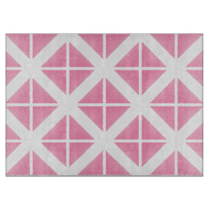 Pink Trendy Triangle Pattern Schneidebrett