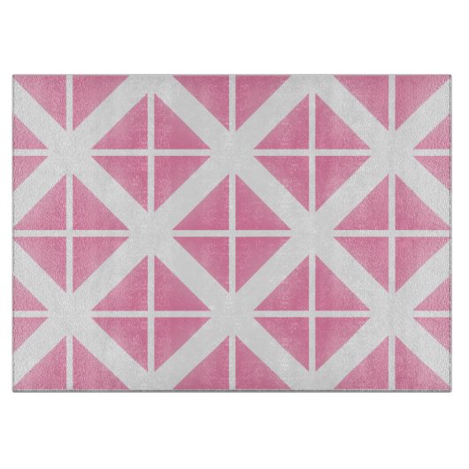 Pink Trendy Triangle Pattern Schneidebrett (Vorderseite)