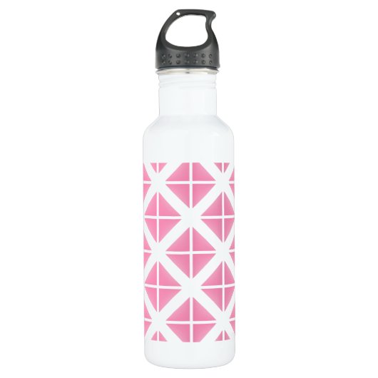 Pink Trendy Triangle Pattern Trinkflasche (Vorderseite)
