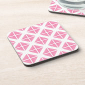 Pink Trendy Triangle Pattern Untersetzer (Linke Seite)