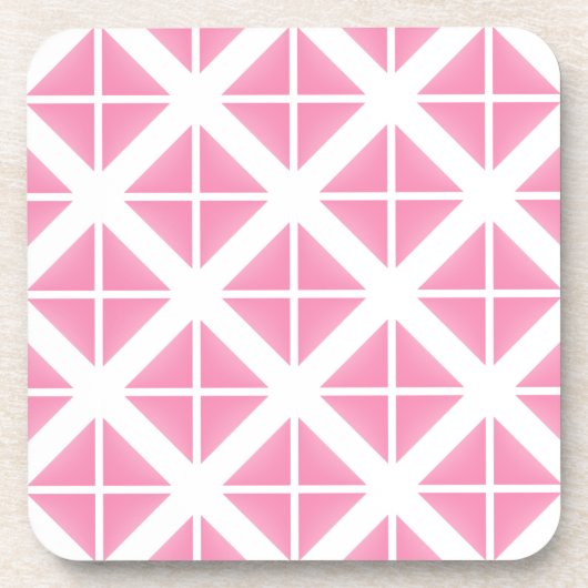 Pink Trendy Triangle Pattern Untersetzer (Vorderseite)