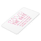 Pink Trendy Typografy Save the Date Magnet (Linke Seite)