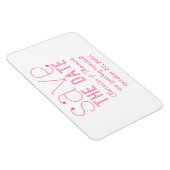 Pink Trendy Typografy Save the Date Magnet (Rechte Seite)