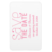 Pink Trendy Typografy Save the Date Magnet (Vertikal)