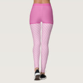 Pink Trendy Vintag Gingham Muster Custom Initial Leggings (Rückseite)