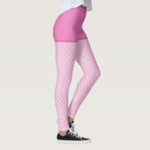 Pink Trendy Vintag Gingham Muster Custom Initial Leggings (Rechts)