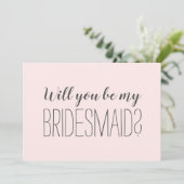 Pink trendy wirst du meine Brautjungfrau sein (Stehend Vorderseite)