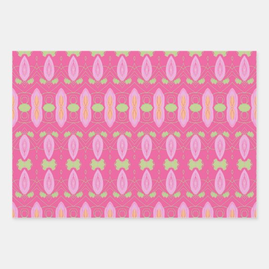 Pink Tri Sheet Wrap oder Drawer Liner Geschenkpapier Set (Vorderseite 3)