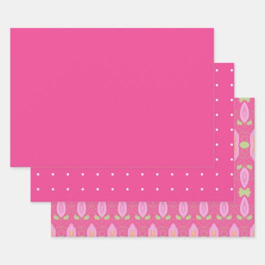 Pink Tri Sheet Wrap oder Drawer Liner Geschenkpapier Set (Set)