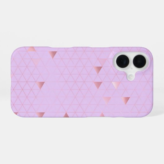 Pink Triangle Geometric Pattern iPhone 16 Hülle (Rückseite (Horizontal))