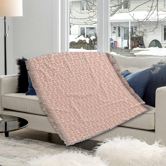 Pink Triangles Pattern Throw Blanket Decke