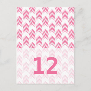 Pink Tribal Arrows Tischnummer Postcard