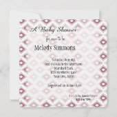 Pink Tribal Baby Dusche Einladung (Rückseite)