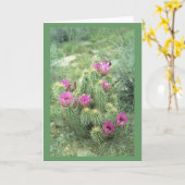 Pink Trill Wüste Kaktus Gruß oder Mitteilungskarte (Gelbe Blume)