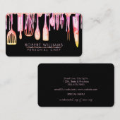 Pink Tropfen Koch Küche Tools Glitzer Imitats Busi Visitenkarte (Vorne/Hinten)