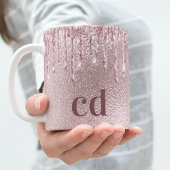 Pink-Tropfen-Monogramm Kaffeetasse