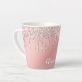 Pink-Tropfen-Namensskript Milchtasse (Linke Ecke)