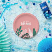 Pink Tropical Baby Dusche Pappteller (Party)
