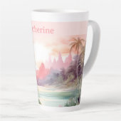 Pink Tropical Beach Milchtasse (Rechte Ecke)
