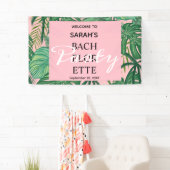 Pink Tropical Beach Palm Bachelorette Empfang Banner (Insitu)