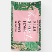 Pink Tropical Beach Palm Bachelorette Empfang Banner (Vertikal)
