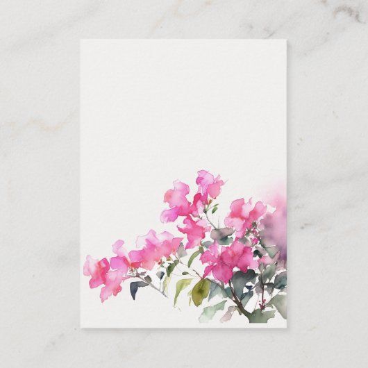 Pink Tropical Bougainvillea Bücher für Babydusche Begleitkarte (Rückseite)