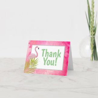 Pink Tropical Flamingo Palm Frontera Geburtstagspa Dankeskarte