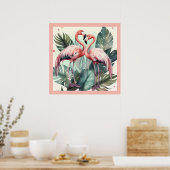 Pink Tropical Flamingo Poster (Küche)