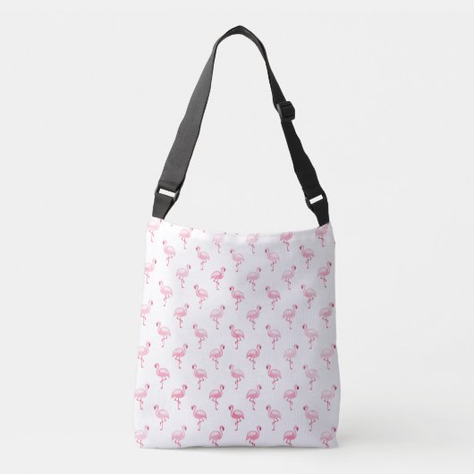 Pink Tropical Flamingo Summer Pattern Tragetaschen Mit Langen Trägern (Vorderseite)