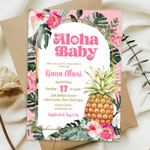 Pink Tropical Floral Ananas Aloha Babydusche