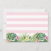 Pink Tropical Floral Girls Beach Party Foto Dankeskarte (Rückseite)
