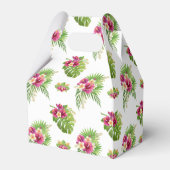 Pink Tropical Floral Luau Birthday Geschenkschachtel (Rückseite)