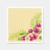 Pink Tropical Floral Luau Birthday Party Serviette (Vorderseite)