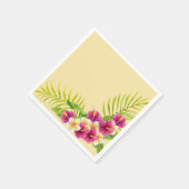 Pink Tropical Floral Luau Birthday Party Serviette (Ecke)