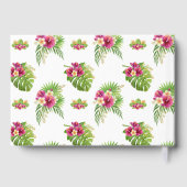 Pink Tropical Floral Luau Party birthday Gästebuch (Rückseite)